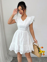 Elenzga Women's Summer Backless Bowknot Mini Dress With Embroidery Floral Print